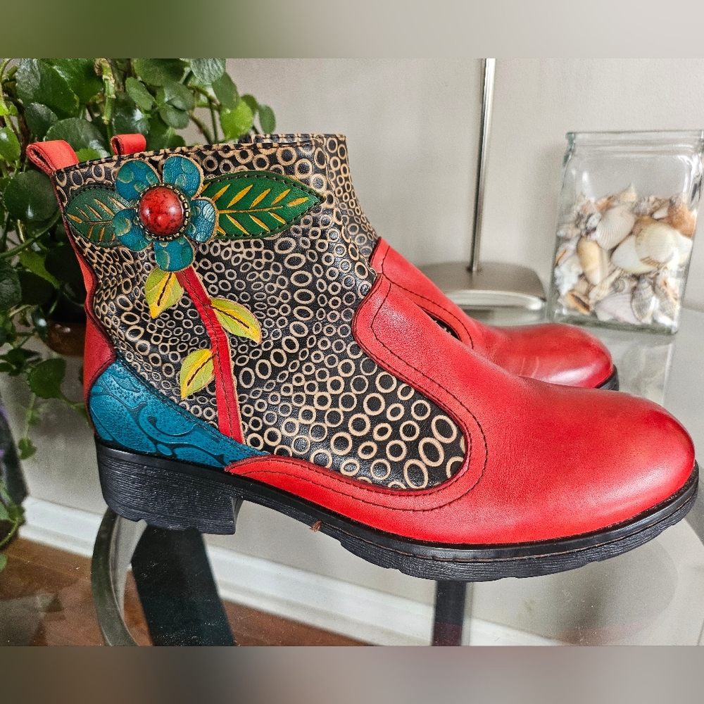 Socofy Women's Boots Size EU37 US6.5 Multicolored Design